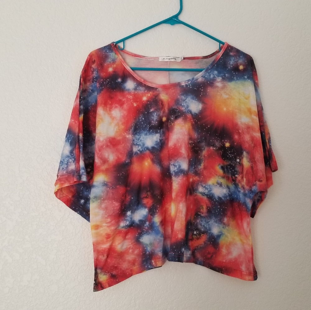 Red Galaxy Crop Top